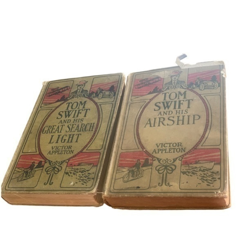 Lot Of 2 Vintage Tom Swift Hardcover 1912 His Airship And His Great Search Light